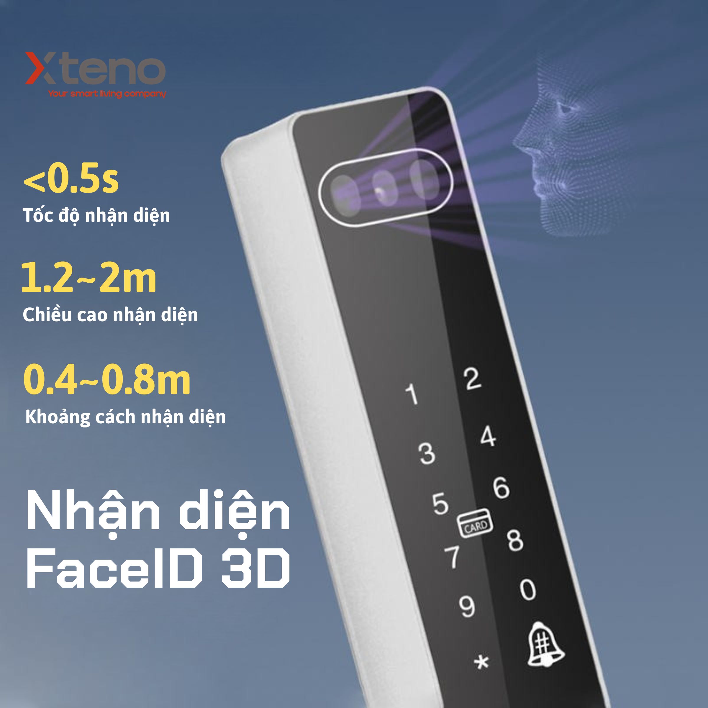 KHOÁ THÔNG MINH NHẬN DIỆN TĨNH MẠCH XTENO HS7 - Ảnh 3